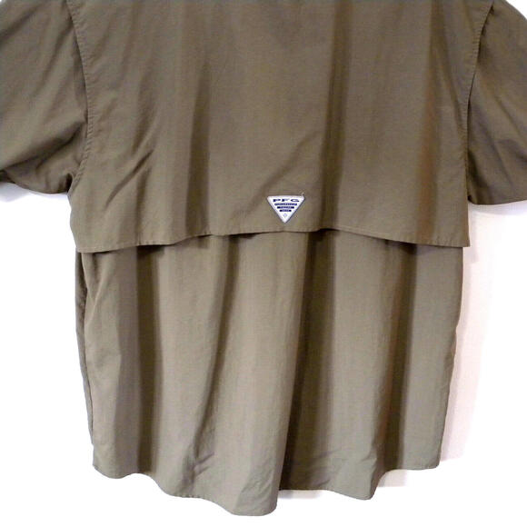 Columbia PFG Mens Olive Short Sleeve Fishing Shirt Button-up Size XL - Picture 8 of 9